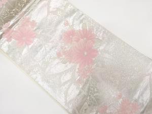 花模様織り出し　袋帯